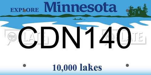 CDN140 Minnesota License Plate