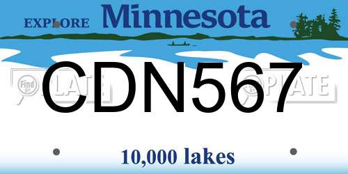 CDN567 Minnesota License Plate