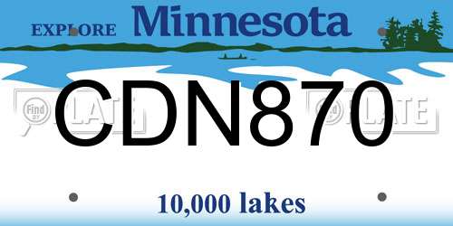 CDN870 Minnesota License Plate