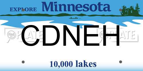 CDNEH Minnesota License Plate