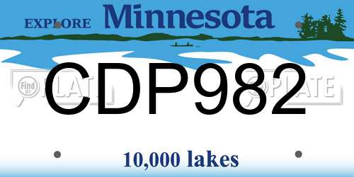 CDP982 Minnesota License Plate