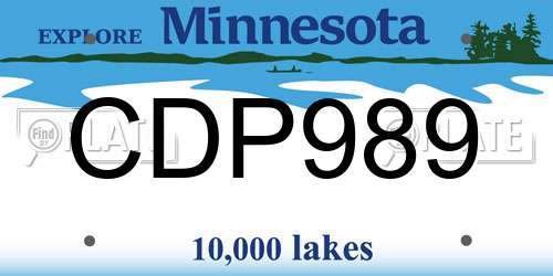 CDP989 Minnesota License Plate