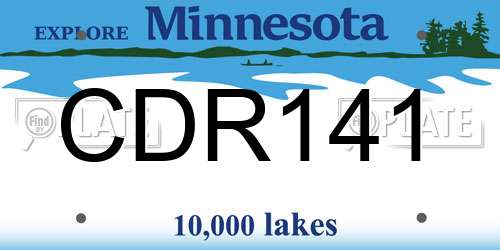 CDR141 Minnesota License Plate