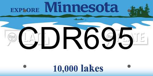 CDR695 Minnesota License Plate