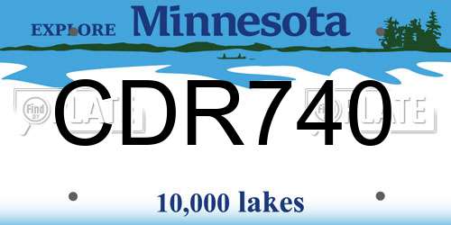 CDR740 Minnesota License Plate