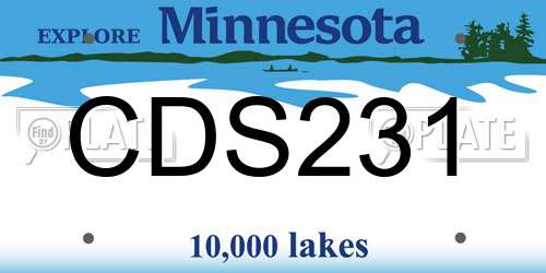CDS231 Minnesota License Plate
