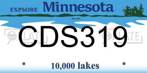 CDS319 Minnesota License Plate