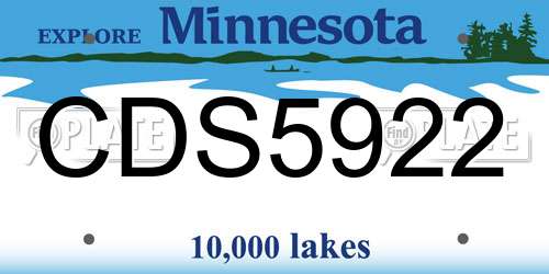 CDS5922 Minnesota License Plate