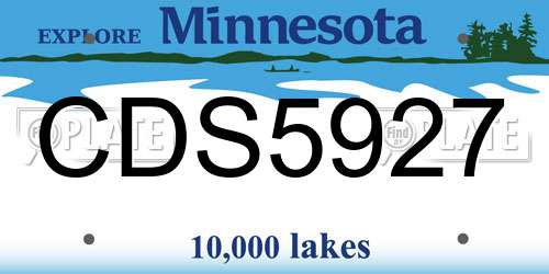 CDS5927 Minnesota License Plate