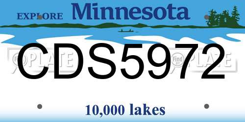CDS5972 Minnesota License Plate