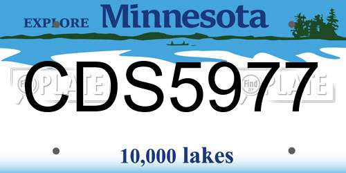 CDS5977 Minnesota License Plate