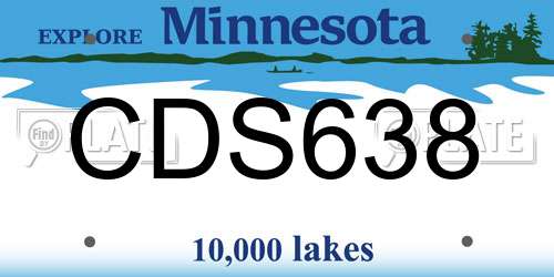 CDS638 Minnesota License Plate