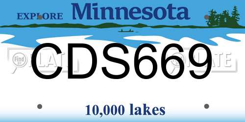 CDS669 Minnesota License Plate
