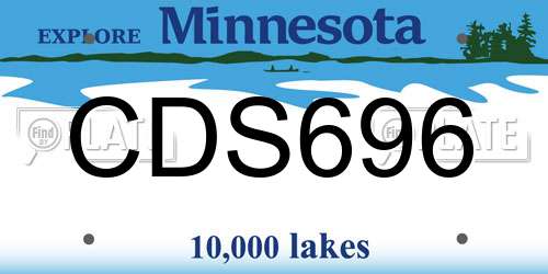 CDS696 Minnesota License Plate