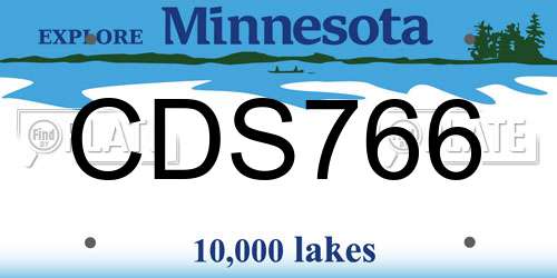 CDS766 Minnesota License Plate