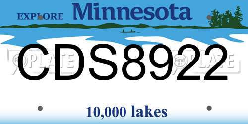 CDS8922 Minnesota License Plate