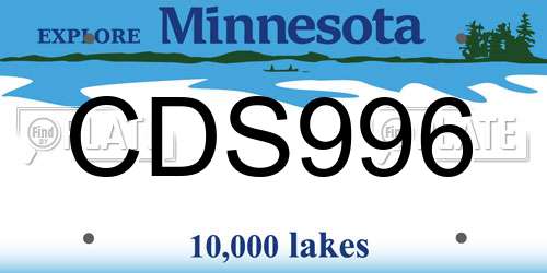 CDS996 Minnesota License Plate