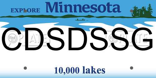 CDSDSSG Minnesota License Plate