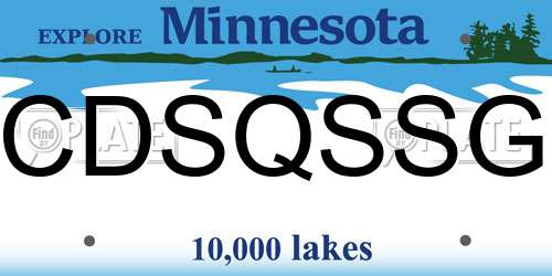 CDSQSSG Minnesota License Plate
