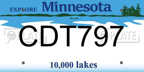 CDT797 Minnesota License Plate