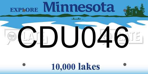 CDU046 Minnesota License Plate