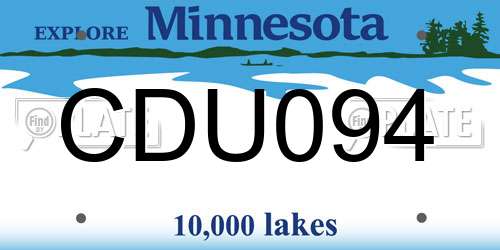 CDU094 Minnesota License Plate