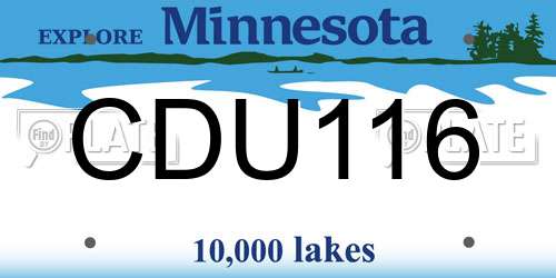 CDU116 Minnesota License Plate