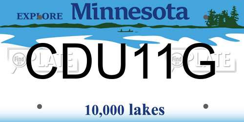 CDU11G Minnesota License Plate
