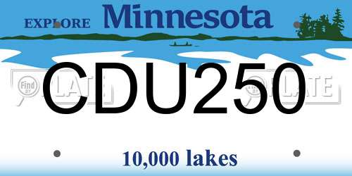 CDU250 Minnesota License Plate