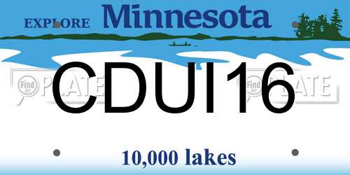CDUI16 Minnesota License Plate