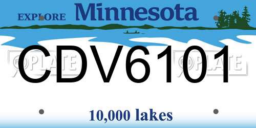 CDV6101 Minnesota License Plate