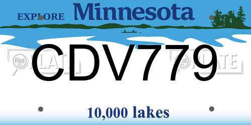 CDV779 Minnesota License Plate