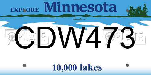 CDW473 Minnesota License Plate