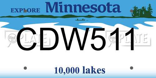 CDW511 Minnesota License Plate
