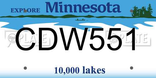 CDW551 Minnesota License Plate