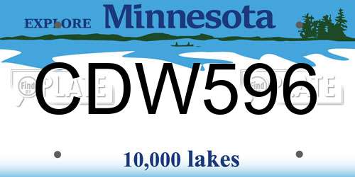CDW596 Minnesota License Plate