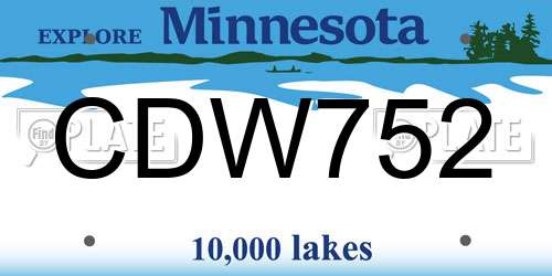 CDW752 Minnesota License Plate