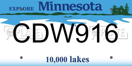 CDW916 Minnesota License Plate