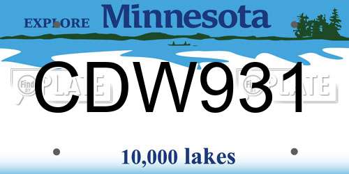 CDW931 Minnesota License Plate