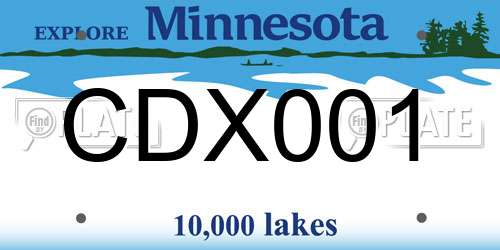 CDX001 Minnesota License Plate