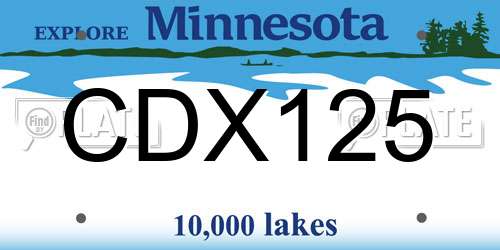 CDX125 Minnesota License Plate