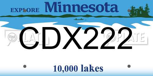 CDX222 Minnesota License Plate