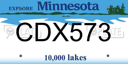 CDX573 Minnesota License Plate