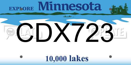 CDX723 Minnesota License Plate