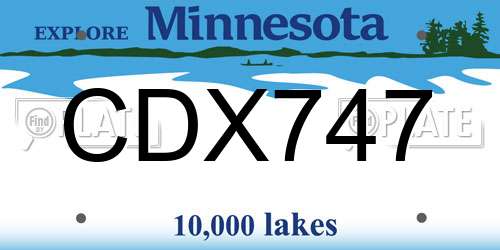 CDX747 Minnesota License Plate