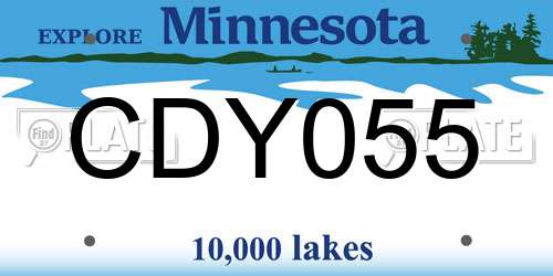 CDY055 Minnesota License Plate