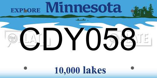 CDY058 Minnesota License Plate