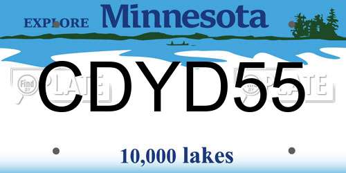 CDYD55 Minnesota License Plate