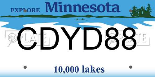 CDYD88 Minnesota License Plate