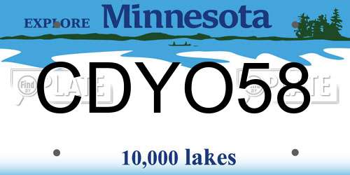 CDYO58 Minnesota License Plate